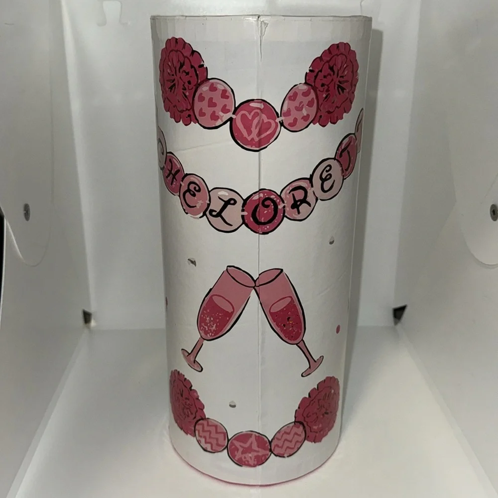 Lolita Bachelorette Hand Painted Bejeweled Bling Wine Glass w Gift Box New